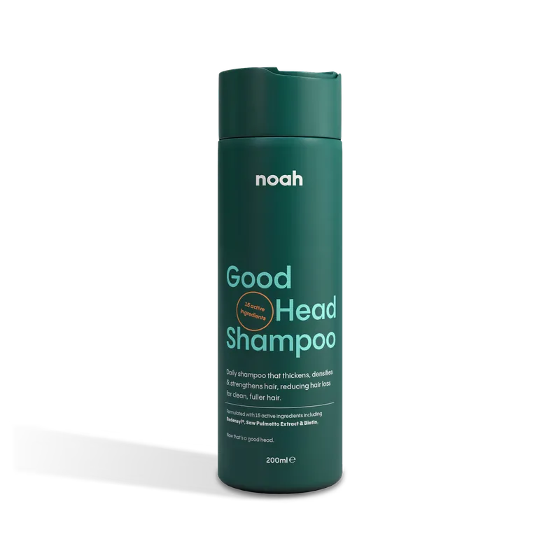 A bottle of Good Head Shampoo