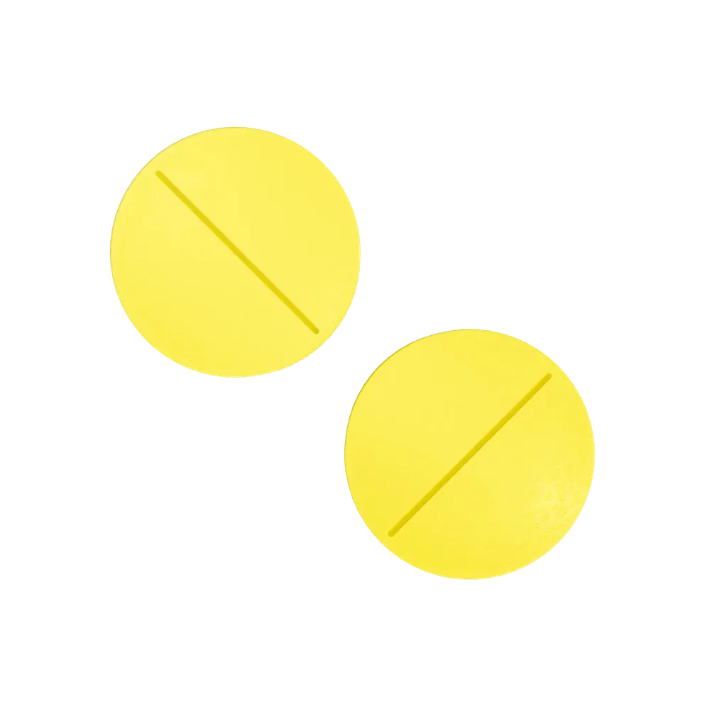 2錠の配合薬（タダラフィル 20mg＋ダポキセチン 60mg）